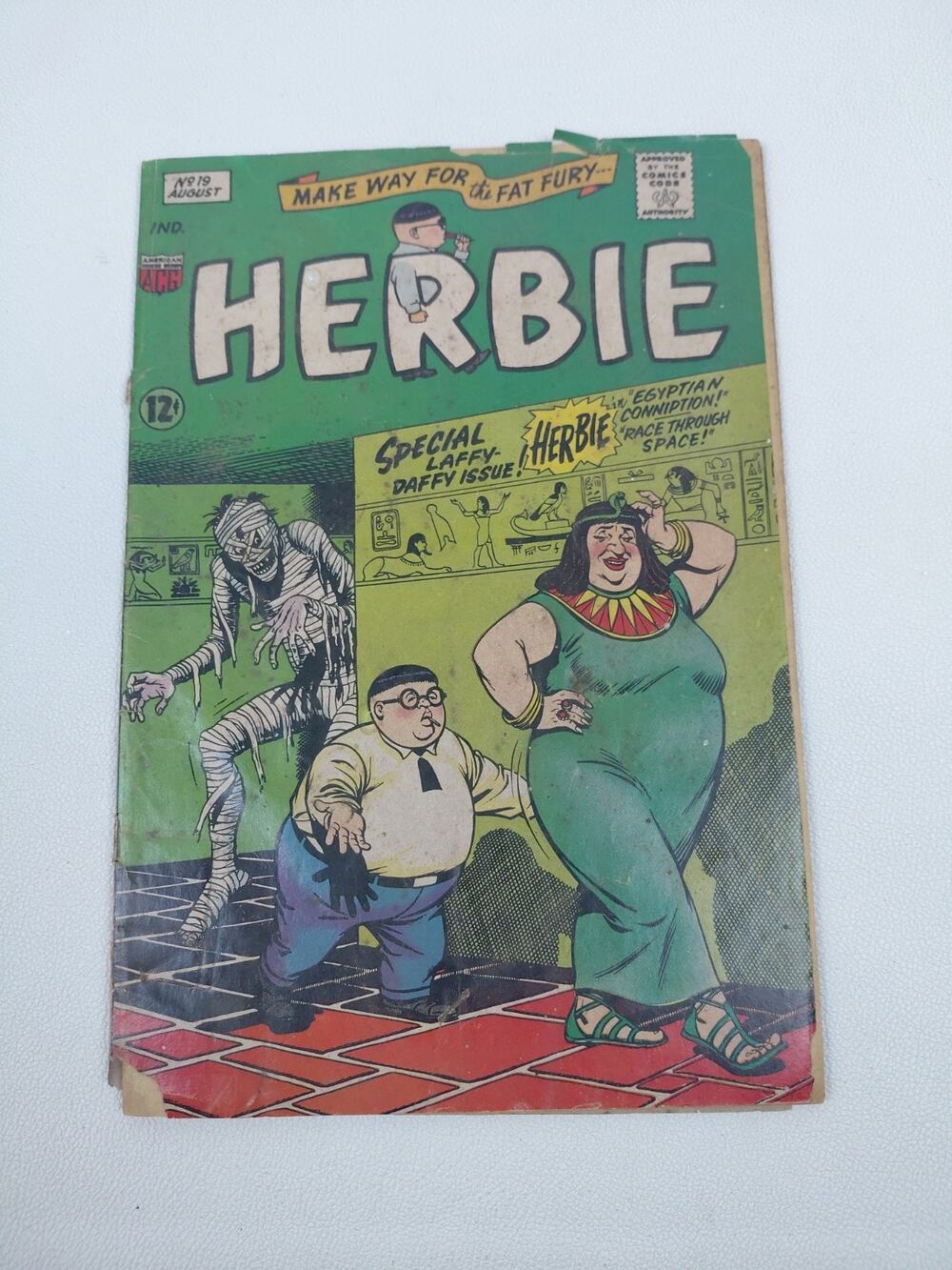 Herbie #19 ACG 1966 Vintage Comic Book Fat Fury Egypt Mummy Cover Detached